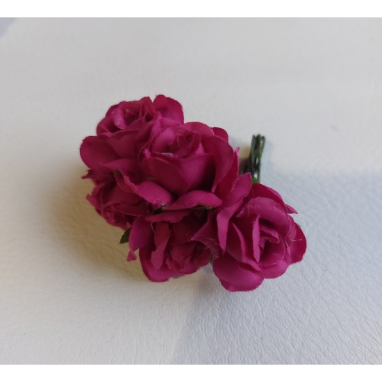 Цветы из ткани 2,5 см в пучках (6 шт) цв. сиреневая фуксия, цена за пучок